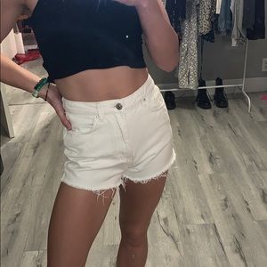 White high waisted shorts